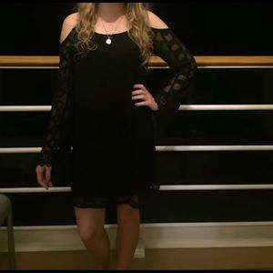 Cute lacey black dress with cold shoulders